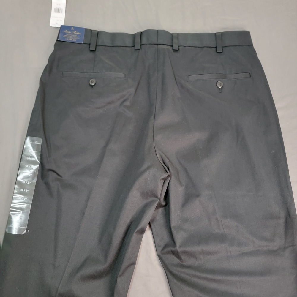 New Brooks Brothers Advantage Chino Stretch Pants Mens 38x30 Black Clark Fit - Picture 4 of 12